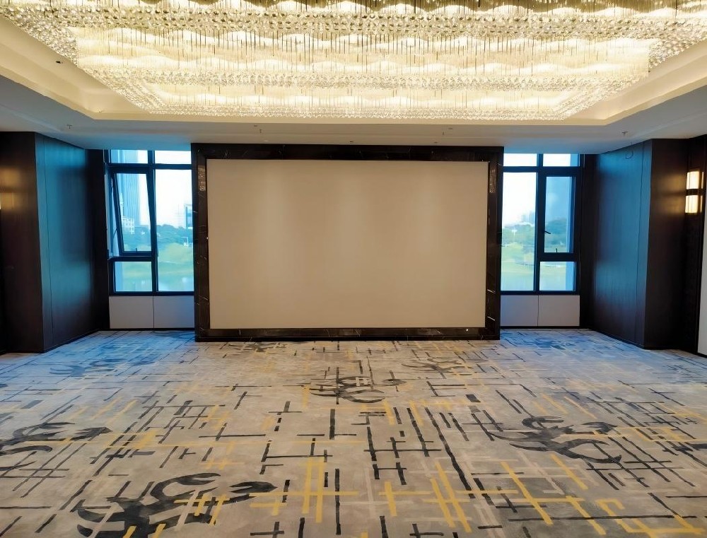 Hand-tufted carpet in luxury hotel reception room